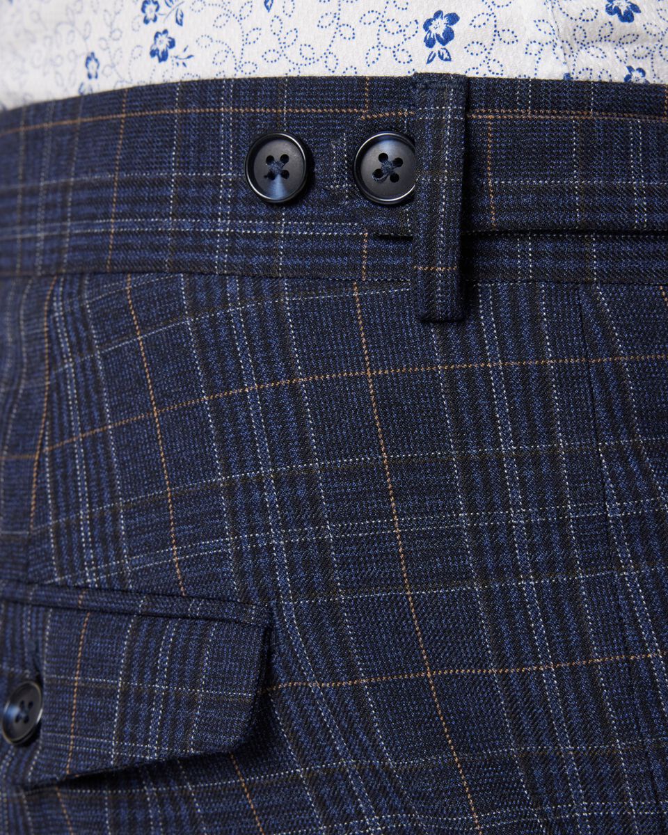 Slim stretch checked tailored pant, Navy Check, hi-res